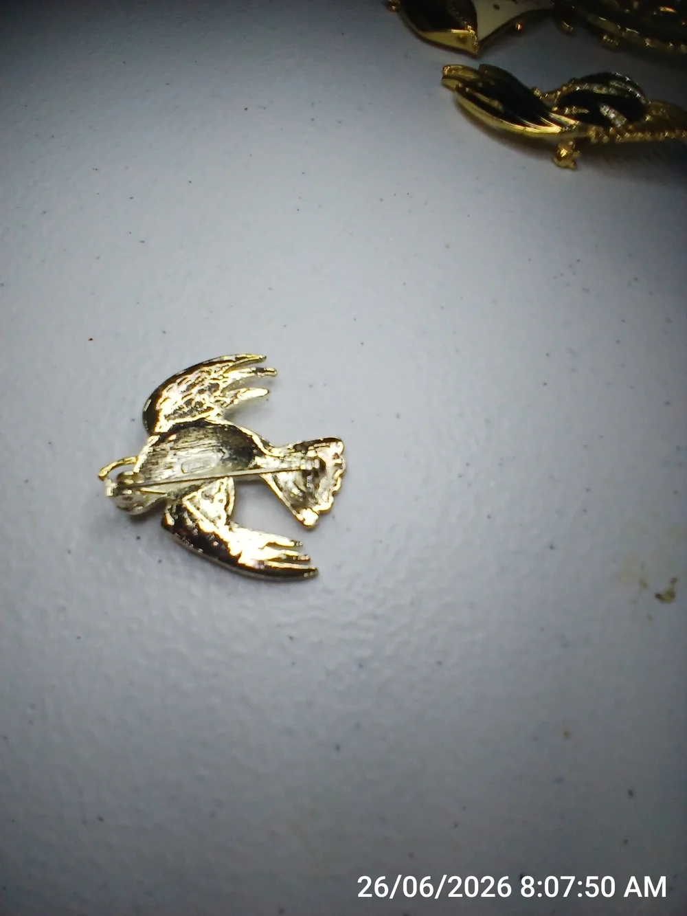 Gold Bird With Crystals Brooch.